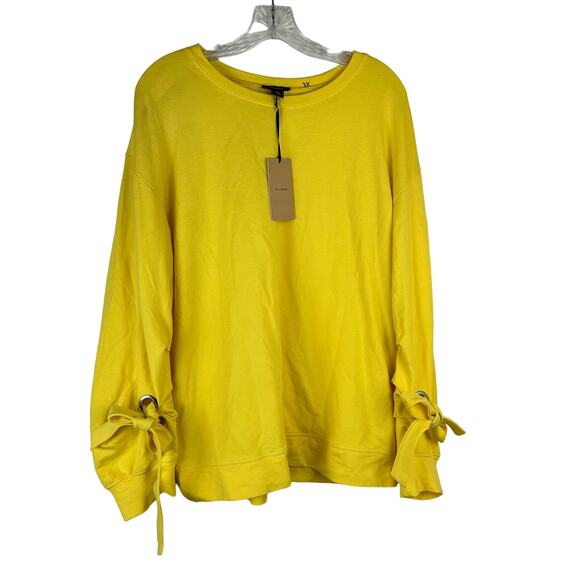 Halogen Tops - Halogen Womens Long Sleeve Shirt Size 1X Yellow Tie Sleeve Modal NWT Preppy Top